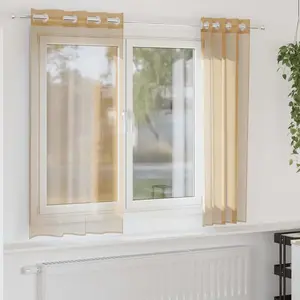 Comparateur de prix : vidaXL Rideaux en voile avec oeillets 2 pcs sable