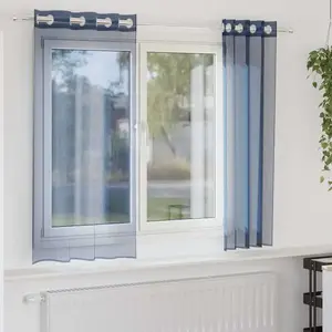 vidaXL Rideaux en voile avec oeillets 2 pcs bleu royal pas cher