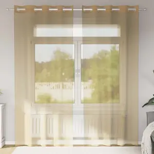 Comparateur de prix : vidaXL Rideaux en voile avec oeillets 2 pcs sable