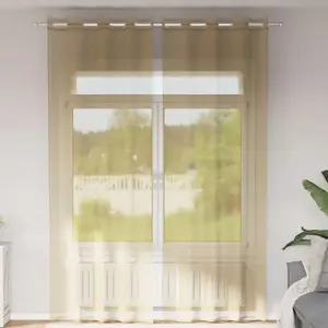 vidaXL Rideaux en voile avec oeillets 2 pcs sableVendu parvidaxl-be
