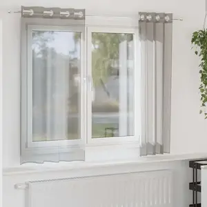 vidaXL Rideaux en voile avec oeillets 2 pcs gris clair 140x140 cmVendu parvidaxl-be