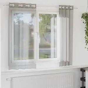 Comparateur de prix : vidaXL Rideaux en voile avec oeillets 2 pcs gris clair 140x175 cm