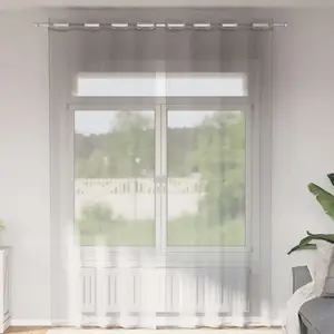 vidaXL Rideaux en voile avec oeillets 2 pcs gris clair 140x260 cmVendu parvidaxl-be