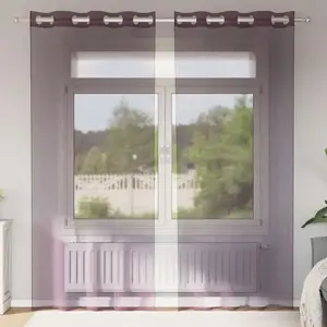 Comparateur de prix : vidaXL Rideaux en voile avec oeillets 2 pcs violet 140x245 cm