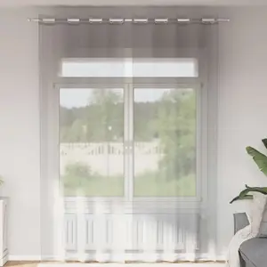 Comparateur de prix : vidaXL Rideaux en voile avec oeillets 2 pcs gris clair 140x300 cm