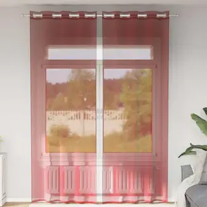 vidaXL Rideaux en voile avec oeillets 2 pcs rouge bordeaux pas cher
