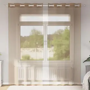vidaXL Rideaux en voile avec oeillets 2 pcs marron clairVendu parvidaxl-be