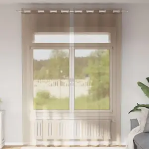 Comparateur de prix : vidaXL Rideaux en voile avec oeillets 2 pcs marron clair