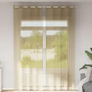 vidaXL Rideaux en voile avec oeillets 2 pcs sableVendu parvidaxl-be