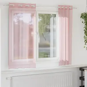 Comparateur de prix : vidaXL Rideaux en voile avec oeillets 2 pcs rose 140x175 cm