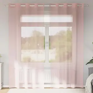vidaXL Rideaux en voile avec oeillets 2 pcs rose 140x225 cm pas cher