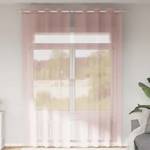 vidaXL Rideaux en voile avec oeillets 2 pcs rose 140x260 cm pas cher