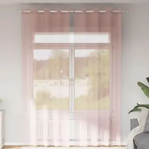 Comparateur de prix : vidaXL Rideaux en voile avec oeillets 2 pcs rose 140 x 300 cm