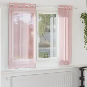 vidaXL Rideaux en voile avec oeillets 2 pcs rose 140x140 cm pas cher