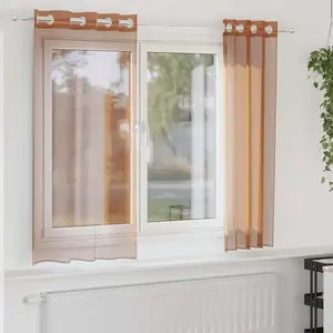 Comparateur de prix : vidaXL Rideaux en voile avec oeillets 2 pcs terre cuite