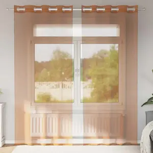 vidaXL Rideaux en voile avec oeillets 2 pcs terre cuite pas cher