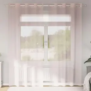 vidaXL Rideaux en voile avec oeillets 2 pcs rose clair 140x245 cm pas cher