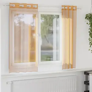 vidaXL Rideaux en voile avec oeillets 2 pcs orange 140x140 cm pas cher