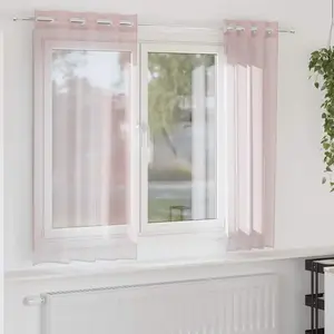 vidaXL Rideaux en voile avec oeillets 2 pcs rose clair 140x175 cm pas cher