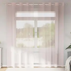 vidaXL Rideaux en voile avec oeillets 2 pcs rose clair 140x225 cm pas cher