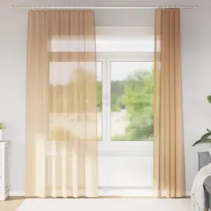 vidaXL Rideaux en voile avec boucles 2 pcs sable 140x245 cm pas cher