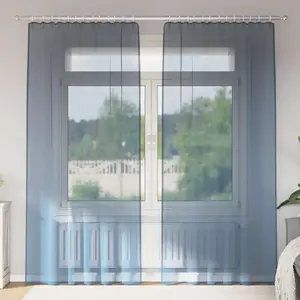 vidaXL Rideaux en voile avec boucles 2 pcs bleu royal 140x245 cm pas cher