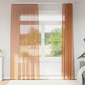 Comparateur de prix : vidaXL Rideaux en voile avec boucles 2 pcs terre cuite 140x245 cm