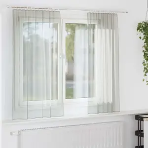 Comparateur de prix : vidaXL Rideaux en voile avec boucles 2 pcs gris clair 140x175 cm