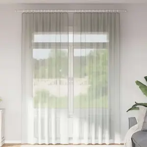 Comparateur de prix : vidaXL Rideaux en voile avec boucles 2 pcs gris clair 140x260 cm