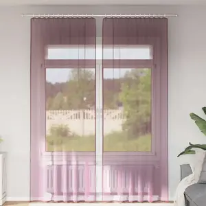 vidaXL Rideaux en voile avec boucles 2 pcs violet 140x260 cm pas cher