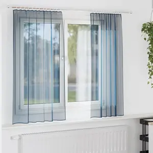 vidaXL Rideaux en voile avec boucles 2 pcs bleu royal 140x175 cm pas cher