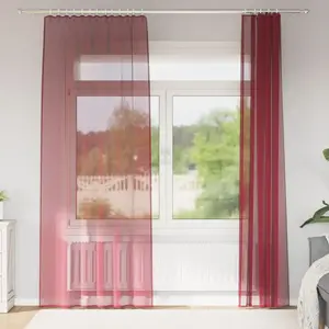 vidaXL Rideaux en voile avec boucles 2 pcs rouge bordeaux 140x245 cm pas cher