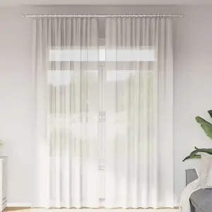 vidaXL Rideaux en voile avec boucles 2 pcs blanc 140x260 cm pas cher