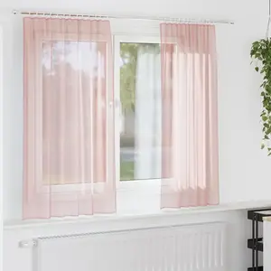 Comparateur de prix : vidaXL Rideaux en voile avec boucles 2 pcs rose 140x175 cm