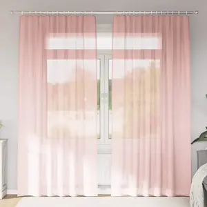 vidaXL Rideaux en voile avec boucles 2 pcs rose 140x225 cm pas cher