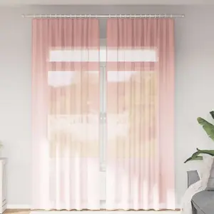 vidaXL Rideaux en voile avec boucles 2 pcs rose 140x260 cm pas cher
