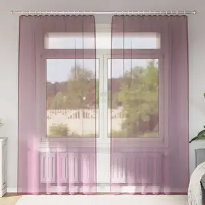 vidaXL Rideaux en voile avec boucles 2 pcs violet 140x225 cm pas cher