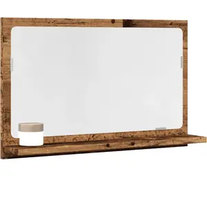 vidaXL Armoire à miroir de salle de bain vieux bois bois d'ingénierie pas cher