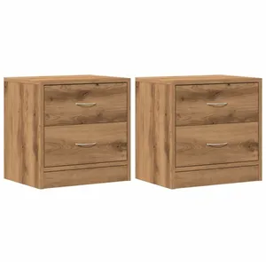 vidaXL Vidaxl Tables De Chevet 2 Pcs Chêne Artisanal Bois D'ingénierie pas cher