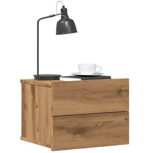 vidaXL Table de chevet murale chêne artisanal 40x32x30 cm pas cher