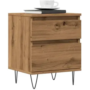 vidaXL Table de chevet chêne artisanal 40x35x50 cm bois d’ingénierie pas cher