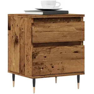 vidaXL Table de chevet vieux bois 40x35x50 cm bois d’ingénierie pas cher