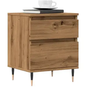 vidaXL Table de chevet chêne artisanal 40x35x50 cm bois d’ingénierie pas cher