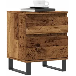 vidaXL Table de chevet vieux bois 40x35x50 cm bois d’ingénierie pas cher
