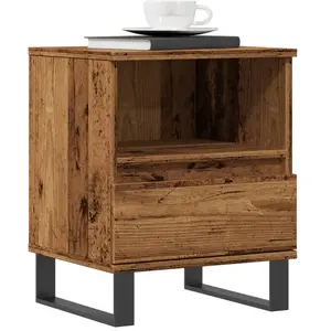 vidaXL Tables de chevet 2 pcs vieux bois 40x35x50 cm bois d’ingénierie pas cher