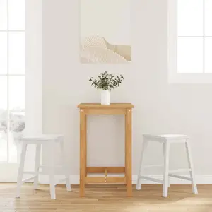 vidaXL Chaises de bar 2 pcs blanc bois massif d'hévéa pas cher