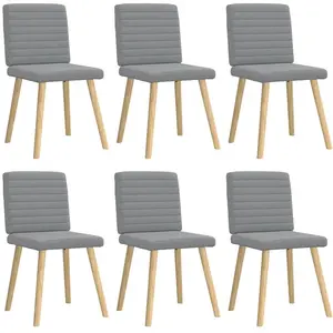 vidaXL Chaises à manger lot de 6 gris clair tissu pas cher