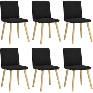 vidaXL Chaises à manger lot de 6 noir tissu pas cher