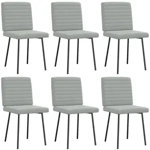 vidaXL Chaises à manger lot de 6 gris clair velours pas cher