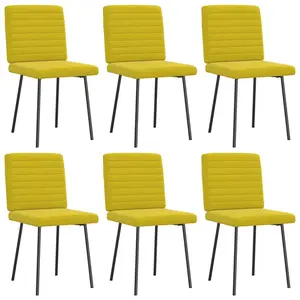 vidaXL Chaises à manger lot de 6 jaune velours pas cher